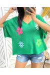 FLOWER YOKE JUMPER PE395 GREEN