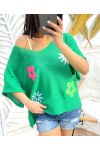 FLOWER YOKE JUMPER PE395 GREEN