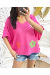 FLOWER YOKE JUMPER PE395 FUCHSIA