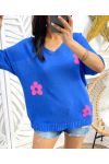 TRICOT FLOWER SS387 ROYAL BLUE