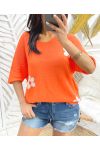 TRICOT FLOWER PE387 ORANGE