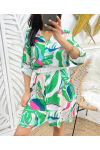 VESTIDO CAMISA ESTAMPADA EVASEE PE237 VERDE