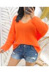 WEICHER PULLOVER MIT V-AUSSCHNITT AW871 ORANGE