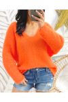 WEICHER PULLOVER MIT V-AUSSCHNITT AW871 ORANGE