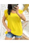 LACE BACK TOP PE333 YELLOW