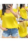 LACE BACK TOP PE333 YELLOW