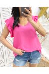 LACE BACK TOP PE333 FUCHSIA