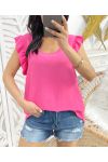 LACE BACK TOP PE333 FUCHSIA