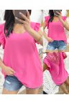 LACE BACK TOP PE333 FUCHSIA