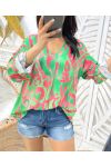 VISCOSE FLUID BLOUSE PE410 GREEN