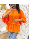 PE935 TOP NARANJA CON ESCOTE ELÁSTICO