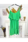 ROBE A VOLANTS PE1191 VERT LEMON