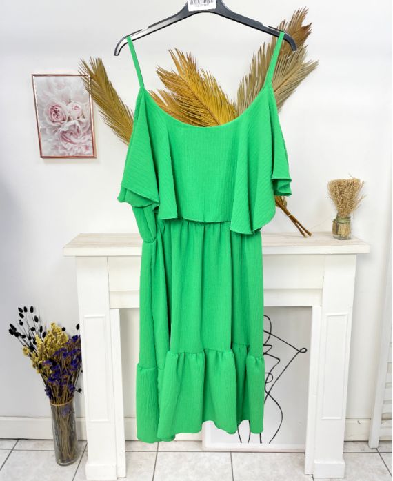 ROBE A VOLANTS PE1191 VERT LEMON