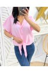 BLUSA DE CORBATA PE776 ROSA