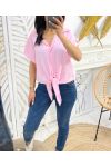 BLUSA DE CORBATA PE776 ROSA