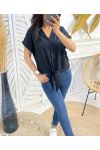 PE776 BLUSA CRAVATTA NERA