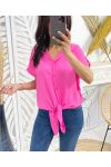 BLUSA DE CORBATA PE776 FUSHIA