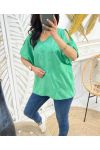 EMBROIDERED COTTON TOP PE1141 GREEN