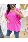 EMBROIDERED COTTON TOP PE1141 FUCHSIA