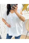 EMBROIDERED COTTON TOP PE1141 WHITE