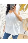 EMBROIDERED COTTON TOP PE1141 WHITE