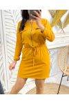 2-POCKET ZIPPED DRESS PE488 MUSTARD