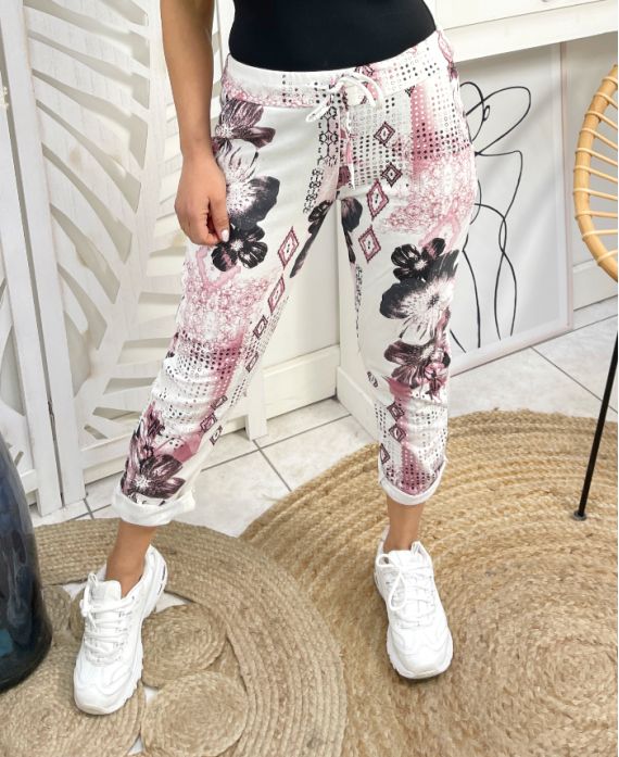 PRINTED COTTON JOGG PANTS 2 POCKETS PE1075-12