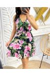 ROBE FLOWERS A BRETELLES AJUSTABLES PE1119 NOIR