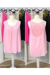 TOP OVERSIZE FLUID RICAMO POSTERIORE PE1100 ROSA