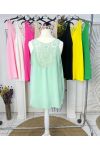 OVERSIZE TOP FLUIDE DOS BRODERIE PE1100 VERT PASTEL