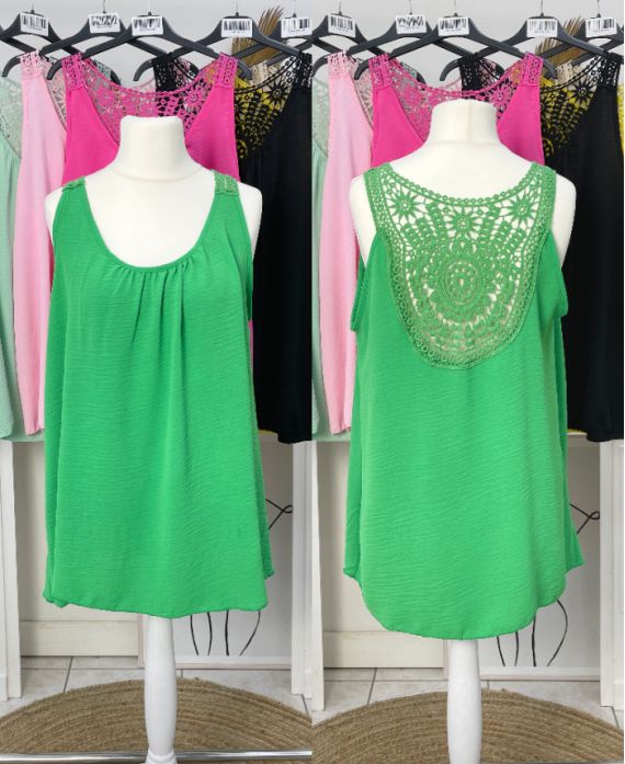 OVERSIZED FLUID TOP BACK EMBROIDERY PE1100 GREEN