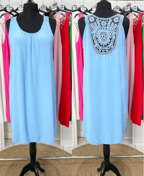 OVERSIZED DRESS BACK EMBROIDERY PE815 SKY BLUE