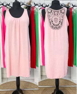 OVERSIZED DRESS BACK EMBROIDERY PE815 PINK