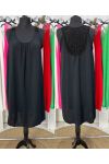 VESTIDO OVERSIZE BORDADO ESPALDA PE815 NEGRO