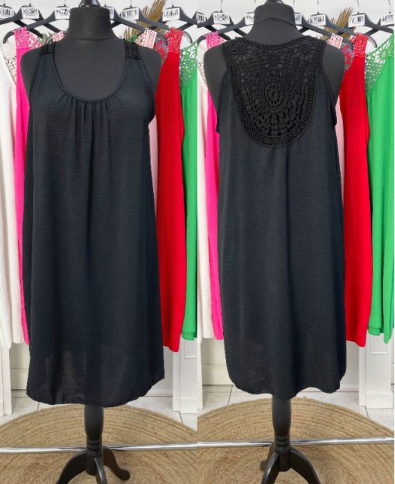 OVERSIZED DRESS BACK EMBROIDERY PE815 BLACK