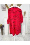 RED PE63 PRINTED TUNIC