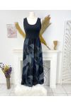 BI-MATIRE PRINTED COTTON MAXI DRESS SS1023 BLACK