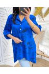 ROYAL BLUE PE63 PRINTED TUNIC