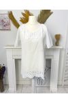 EMBROIDERED NECKLINE TUNIC PE1061 WHITE