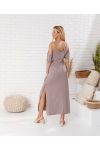 VESTIDO LARGO CON HOMBROS DENUDADOS 7817 TAUPE