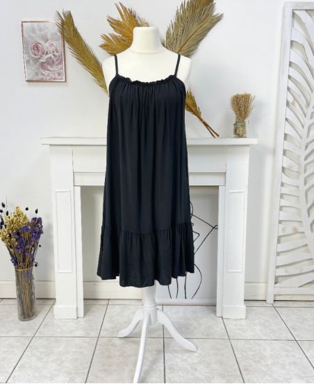 VESTIDO FLUIDO CON TIRANTES SS1081 NEGRO