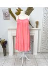 ROBE FLUIDE A BRETELLES PE1081 CORAIL