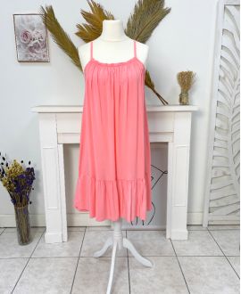 ROBE FLUIDE A BRETELLES PE1081 CORAIL