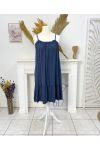 FLIESSENDES KLEID MIT TRÄGERN SS1081 MARINEBLAU