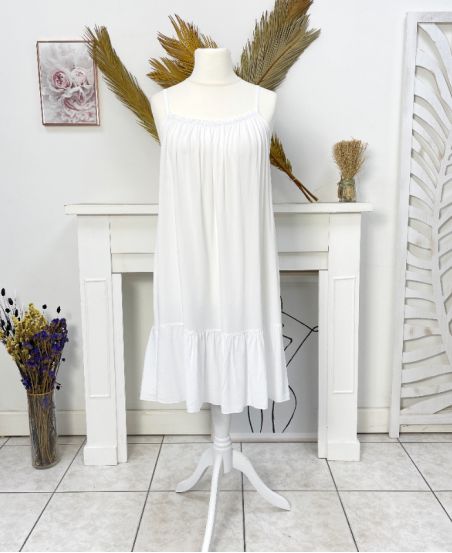 VESTIDO FLUIDO CON TIRANTES SS1081 BLANCO