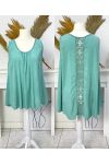 TOP OVERSIZE DE VISCOSA CON CORDONES EN LA ESPALDA PE1167 VERDE