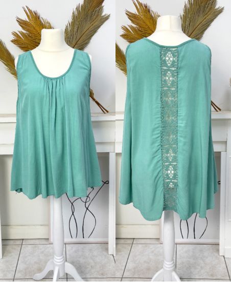 OVERSIZED KANTEN ACHTERKANT VISCOSE TOP PE1167 GROEN