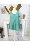 TOP OVERSIZE DE VISCOSA CON CORDONES EN LA ESPALDA PE1167 VERDE