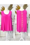 OVERSIZED VISCOSE TOP MET KANTEN ACHTERKANT PE1167 FUSHIA