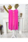 OVERSIZED VISCOSE TOP MET KANTEN ACHTERKANT PE1167 FUSHIA